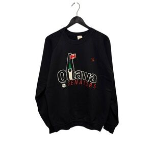 🏒 Vtg Ottawa Senators Crewneck Sweater Made in Canada size XL